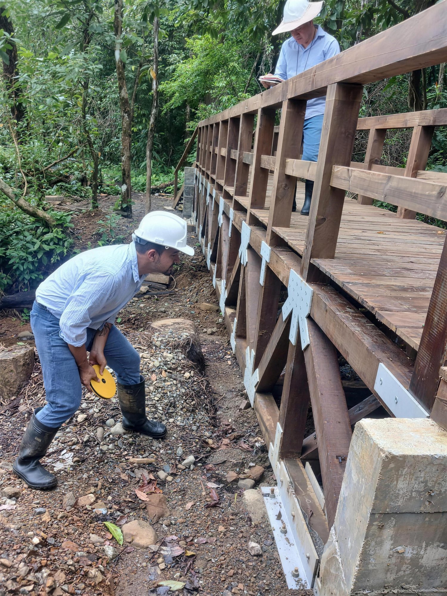 Puente peatonal en madera